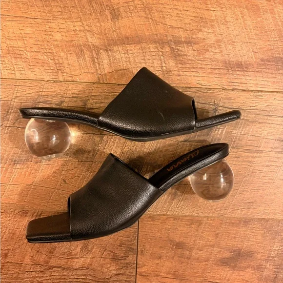 Black Women's Mule Heels - Picture 3 of 6